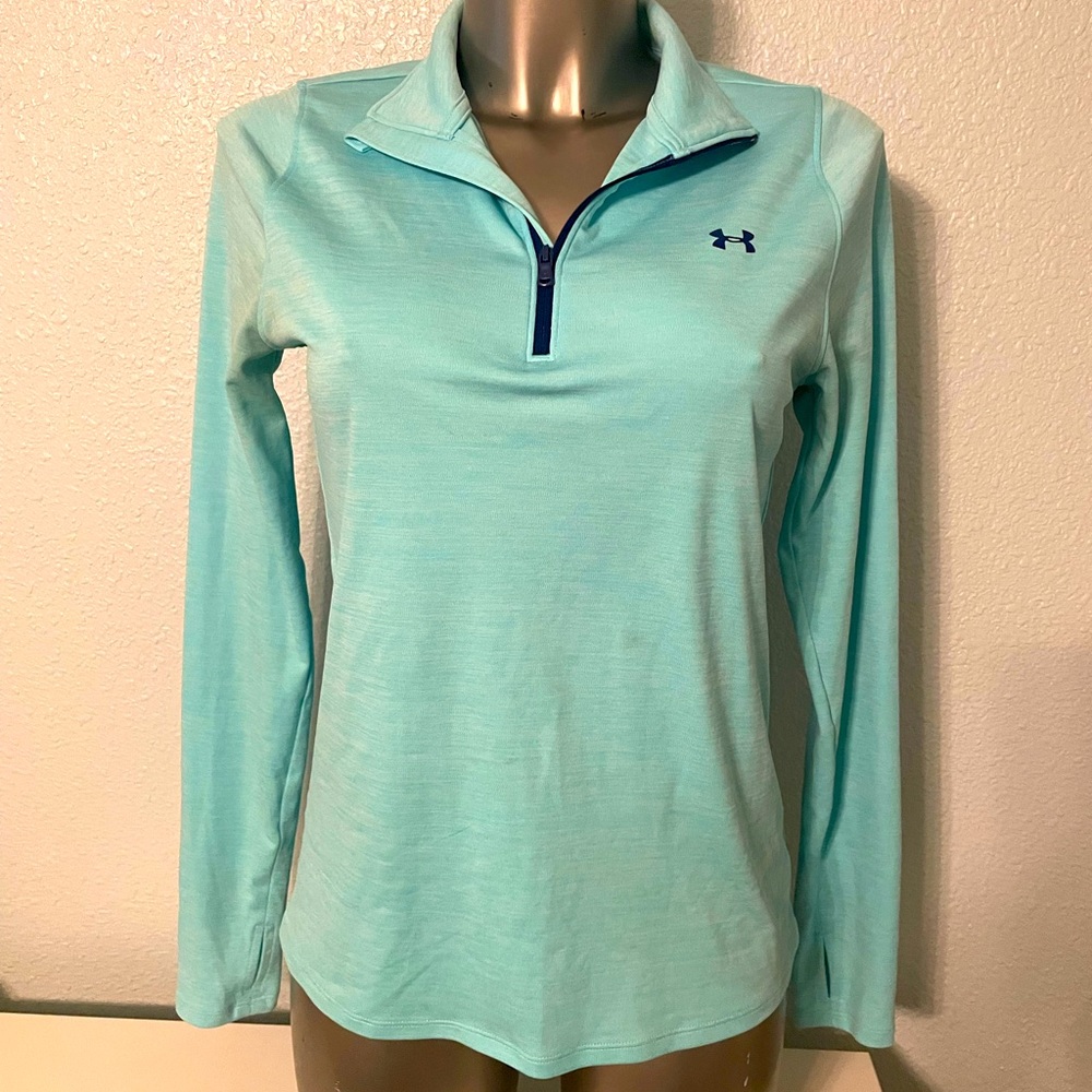 Under Armour Green Fitted Long Sleeve Polo